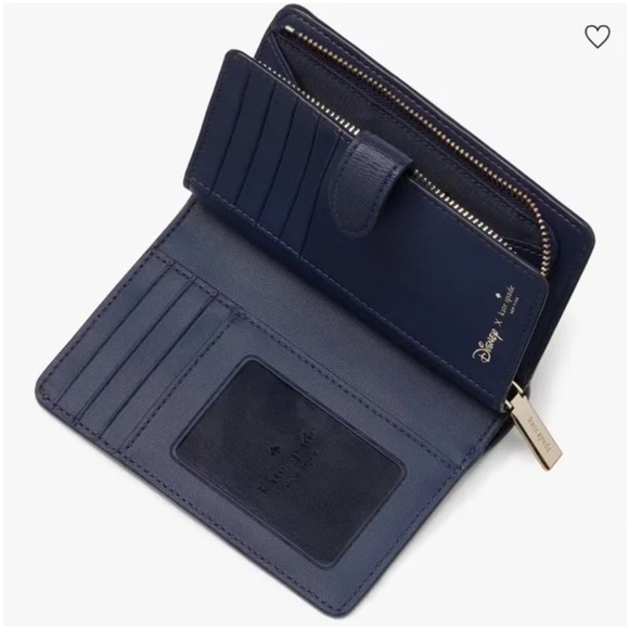 ♠️kate spade X Disney Lady and the Tramp Medium Bifold Wallet, Parisian Blue NWT - Picture 3 of 13